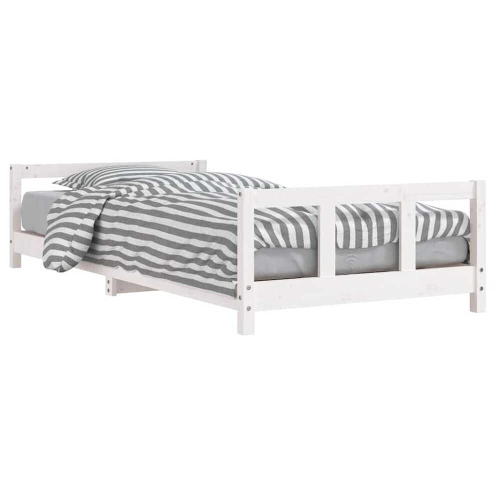 Vidaxl Kids Bed Frame Wooden Bed Base Bedstead White 90X190 Cm Solid Wood Pine