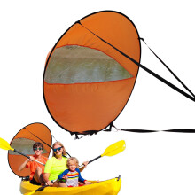 Kayak Wind Sail for Paddle Board, Foldable Windsurf Sail, Portable Shade for Canoe, Inflatable Boat, Yacht - Orange