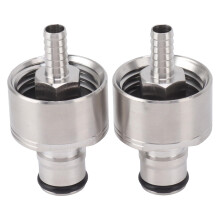 Stainless Steel Carbonation Cap Set for Home Brewing, 2 Pack CO2 Coupling Cap for Soda and Beer Bottles