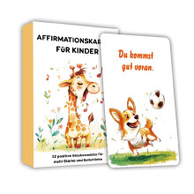 Affirmation Cards for Children 32-Piece Set Emotional Strength Mindfulness Motivation Self-Confidence for School Lunch Box