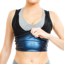 Women's Sauna Vest Neoprene Slimming Waist Trainer Tank Top M Black Sauna Suit Body Shaper Sweat Corset