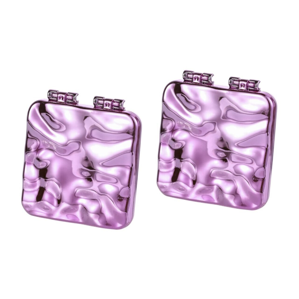 Folding Makeup Mirror Portable Hand Mirror Compact Travel Cosmetic Mirror ABS Small Size Folding Travel Mirror