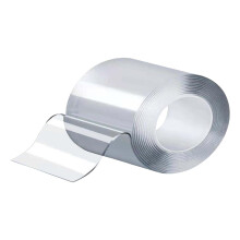 Double-Sided Tape, Heavy-Duty Removable Mounting Tape, Washable Strong Adhesive Strips, Transparent, 2mm x 8cm x 5m
