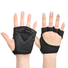 Gymnastics Gloves for Women with Weightlifting Support, Breathable Half Finger Mittens, Non-Slip, Schwarz M