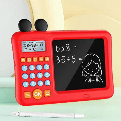 (red) Maths Teaching Calculator Mathematics Learning Aids for Children Studentsx 2