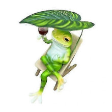 Resin Frog Ornament Wine Tasting Frog Figurine Desk Decor Lounge Chair Frog Sculpture for