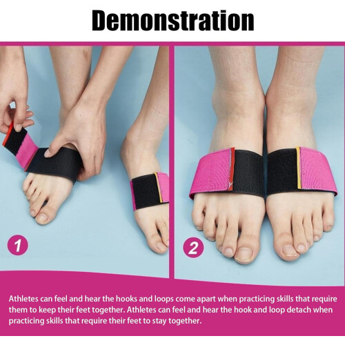 Cheerleading Training Device, Adjustable Elastic Foot Bands for Beginners & Advanced Users, Pink 2