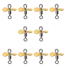 10 Pack Stainless Steel Fly Propeller Spinnerbait Topwater Fishing Lures with Durable Hooks and Colorful Skirts