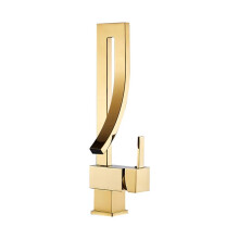 360 Rotatable Gold Kitchen Faucet, Modern Table Basin Mixer Tap, Hot and Cold Waterfall Sink Faucet G1/2