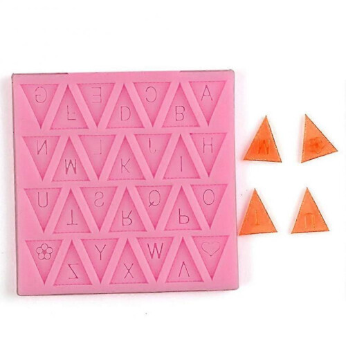 Triangle Shape Letters Cake Baking Cookie Chocolate Sugar Paste Food Silicone Mold Bakeware s 1