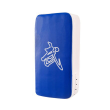 Muay Thai Leg Target Protector with Adjustable Bracelet, PU Sanda Foot Target, Blue Face Design, Comfortable Fit