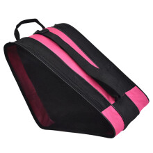 Breathable Ice Skate Bag with Zipper and Shoulder Strap, Oxford Fabric Storage for Roller Skates, Pink Color