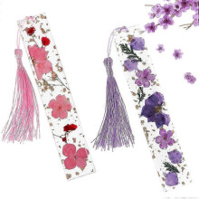 Bookmarks for Women with Tassels 2 Pack Epoxy Resin Dried Brightly Colour Real Flower Book Mark  x