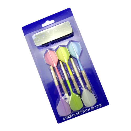 6pcs 14g Durable Plastic Tip Darts Set with Integrated Soft Tips for Electronic Dartboards, Non-Breakable Design
