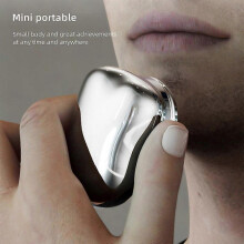 (Silver) Electric Razor for Men,Mini-Shave Portable Electric Shaver Wet and Dry Mens Razor USB Rechargeable