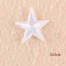(10pcs, white) 10PCS Stars Embroidered Patches Sew Iron On Badges For Clothes DIY Appliques Craft Decoration