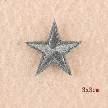 (10pcs, grey) 10PCS Stars Embroidered Patches Sew Iron On Badges For Clothes DIY Appliques Craft Decoration