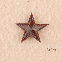 (10pcs, coffee) 10PCS Stars Embroidered Patches Sew Iron On Badges For Clothes DIY Appliques Craft Decoration