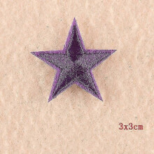 (10pcs, purple) 10PCS Stars Embroidered Patches Sew Iron On Badges For Clothes DIY Appliques Craft Decoration