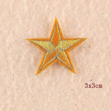 (10pcs, orange) 10PCS Stars Embroidered Patches Sew Iron On Badges For Clothes DIY Appliques Craft Decoration