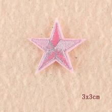 (10pcs, pink) 10PCS Stars Embroidered Patches Sew Iron On Badges For Clothes DIY Appliques Craft Decoration