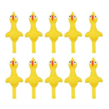 (10pcs) Slingshoting Chicken Launcher Funny Mini Flying Rubber Chickens for Indoor Outdoorl
