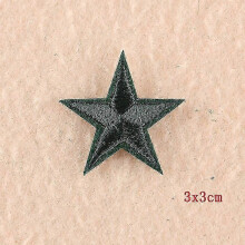 (10pcs, dark green) 10PCS Stars Embroidered Patches Sew Iron On Badges For Clothes DIY Appliques Craft Decoration