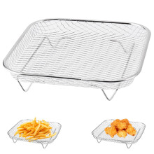 304 Stainless Steel Air Fryer Rack 8 Inch Square Stackable Grid for 5.5L Plus Hot Air Fryers