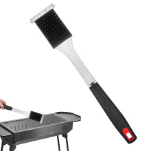 BBQ Cleaning Brush with Stainless Steel Bristle Head, Heavy-Duty Wire Grill Brush Scraper for Outdoor and Indoor Grilling