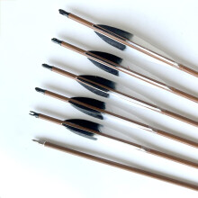6.2 mm Hunting Arrow 32 Inch Carbon Arrows Spine 350 400 500 600 700 with Wood Grain Finish and 100 Grain Interchangeable Arrowhead