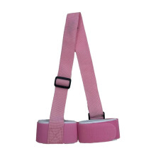 Ski Equipment Ski Pole Carrier with Adjustable Straps and Buckle, Black Nylon Handle for Ski Board Bag (Pink)