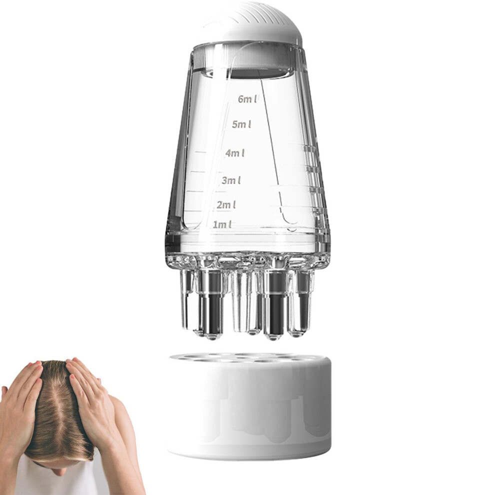 White Hair Oil Applicator For Hair Growth, Portable Scalp Massager, Liquid Comb, Precision Oil Applicator For Hair Care