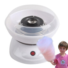 Cotton Candy Machine 500W Portable Electric with Large Splashproof Plate and 10 Blue Sugar Floss Cones