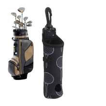 Golf Bag Holder - Compact Water Resistant Golf Ball Storage Bag with 3 Tee Slots for Carts, Men and Women