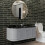 Hatton 1200mm Wall Mounted Grey Vanity Unit, Black Marble Worktop & Ceramic Basin 1