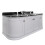 Hatton 1200mm Wall Mounted Grey Vanity Unit, Black Marble Worktop & Ceramic Basin 3
