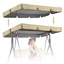 Universal Cover for Hollywood Swing, Waterproof, UV-Resistant, Outdoor Hammock Seat Protector, 249x185x18cm, Beige