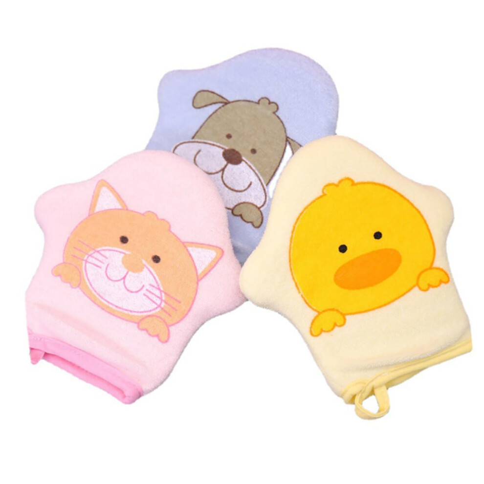 4 Piece Baby Bath Set for Gentle Scrubbing with Cartoon Bath Sponge, Soft Material, Ideal for Newborns and Toddlers