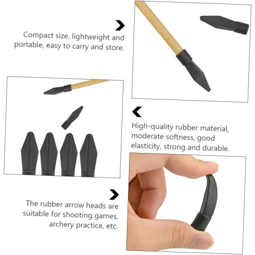 10 Pack Soft Tip Arrows for Training and Target Practice, Rubber Black Training Arrows Compatible with Archery Equipment 1