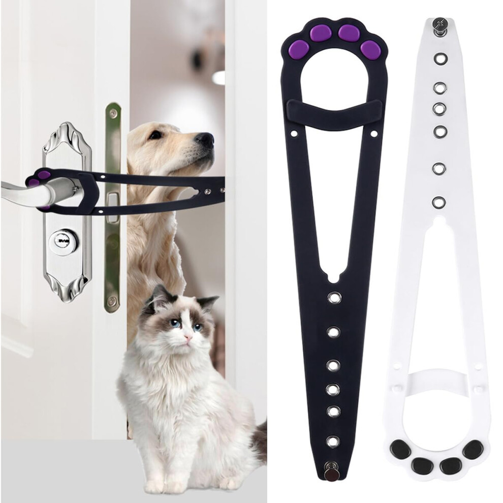 Cat Door Latch Pack Of 2 Adjustable Strong Door Locks For Pets, Flex Door Stoppers For Cat Litter Tray And Food Security 6947110471624