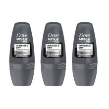 3 x Dove Men + Care Antiperspirant Deodorant, Invisible Dry Roll-On 50 ml