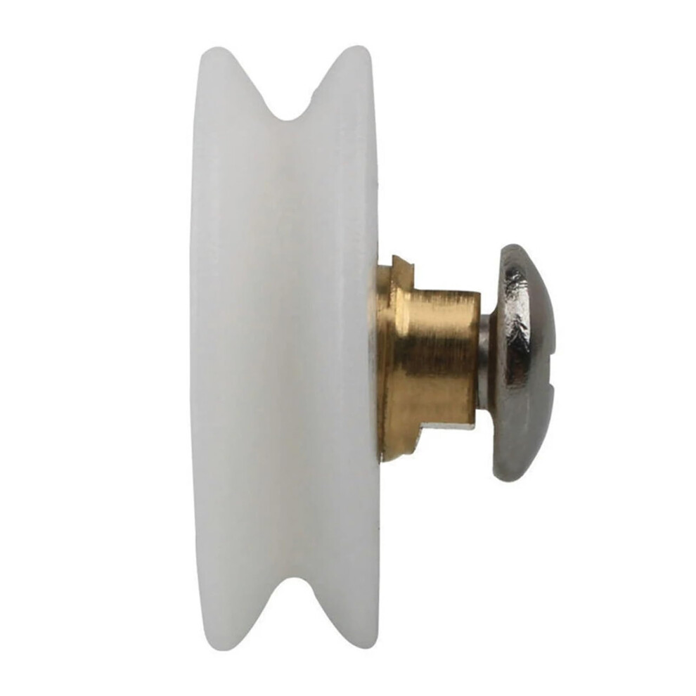 8 Pieces 22.5Mm White Nylon Copper Shower Door Rollers For Glass Sliding Doors With Screws 6947110471716