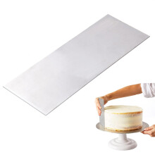 Cake Scraper Stainless Steel 22x8 cm Cream Buttercream Smoother Spatula for Cake Decorating Accessories Silver
