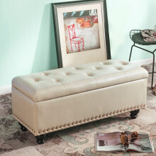 Large Storage Footstool Bed End Bench Faux Leather Padded Seat Chest for Home 80x45x40CM in Hallway or Living Room