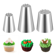 304 Stainless Steel Piping Nozzles Set of 3, Reusable Seamless Large Decorating Nozzles for Cupcake Piping Bags