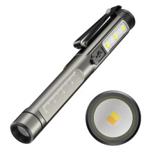 Diagnostic Medical Penlight Rechargeable LED Torch with Integrated Battery, Pupil Gauge for Nurses and Doctors
