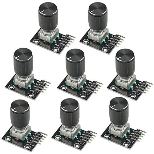KY-040 Rotary Encoder Module 8pcs 360 Degree with Push Button Cap Compatible with Arduino Microcontroller Projects