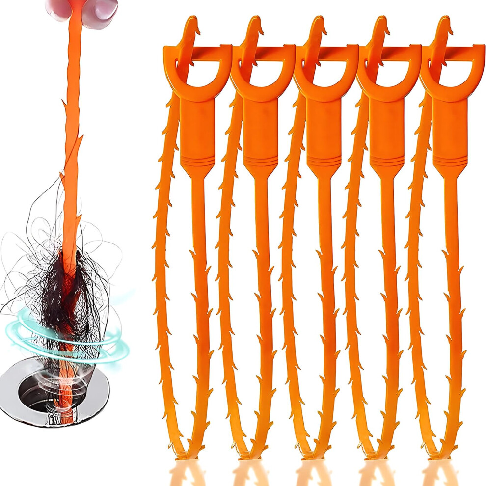 Spiral Drain Cleaner Set Of 5, Heavy-Duty Clog Removal Tool For Kitchen And Shower Drains, Flexible Design 6947110474274