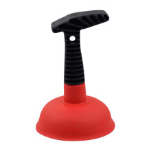 Suction Plunger Toilet Unblocker Red Drain Cleaner for Kitchen Sinks and Bathroom Showers, Compact Design for Easy Use