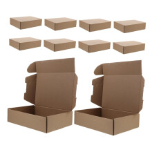 Pack of 20 Cardboard Moving Boxes for Shipping Small Items, Khaki Paper Packaging with Inserts for Mailing